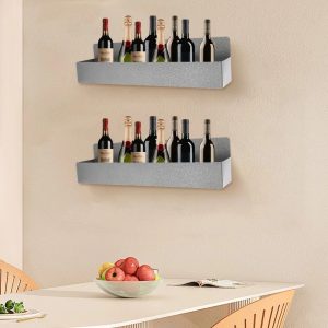 Stainless Steel Wall Mount Bottle Rack for Bar Kitchen Shelf Storage