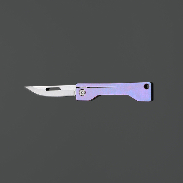 Titanium Mini Folding Knife Keychain Package Opener