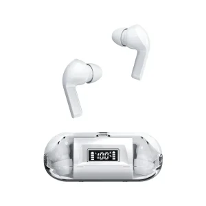 Transparent Bluetooth Wireless Earbuds with LED Power Display and Mic
