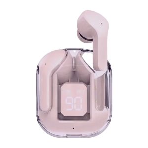 Transparent Wireless Bluetooth Earbuds with LED Power Display