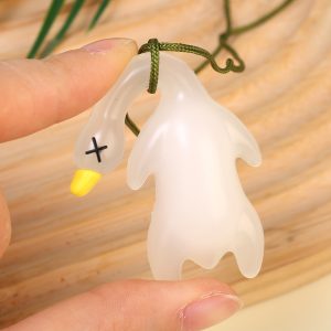 UV Color Changing Cute Duck Keychain Photochromic Cartoon Keyring