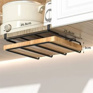 Under-Cabinet Stainless Steel Kitchen Organizer Rack
