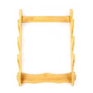Wall Mount Wooden Gun Rack Natural Finish Rifle Display Holder