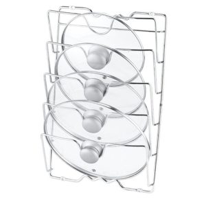 Wall Mounted Pot Lid Rack for Kitchen, Multi-Functional, Perforated with Five Layers