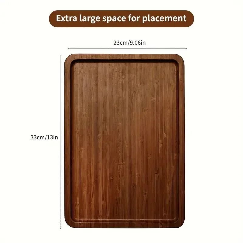 Wooden Sofa Armrest Tray and Rectangular End Table Serving Stand