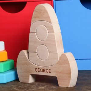 Wooden Stackable Rocket Toy