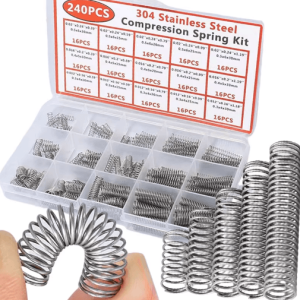 304 Stainless Steel Compression Spring Assortment Kit - 15 Sizes Spring Set for DIY & Mechanical Repairs