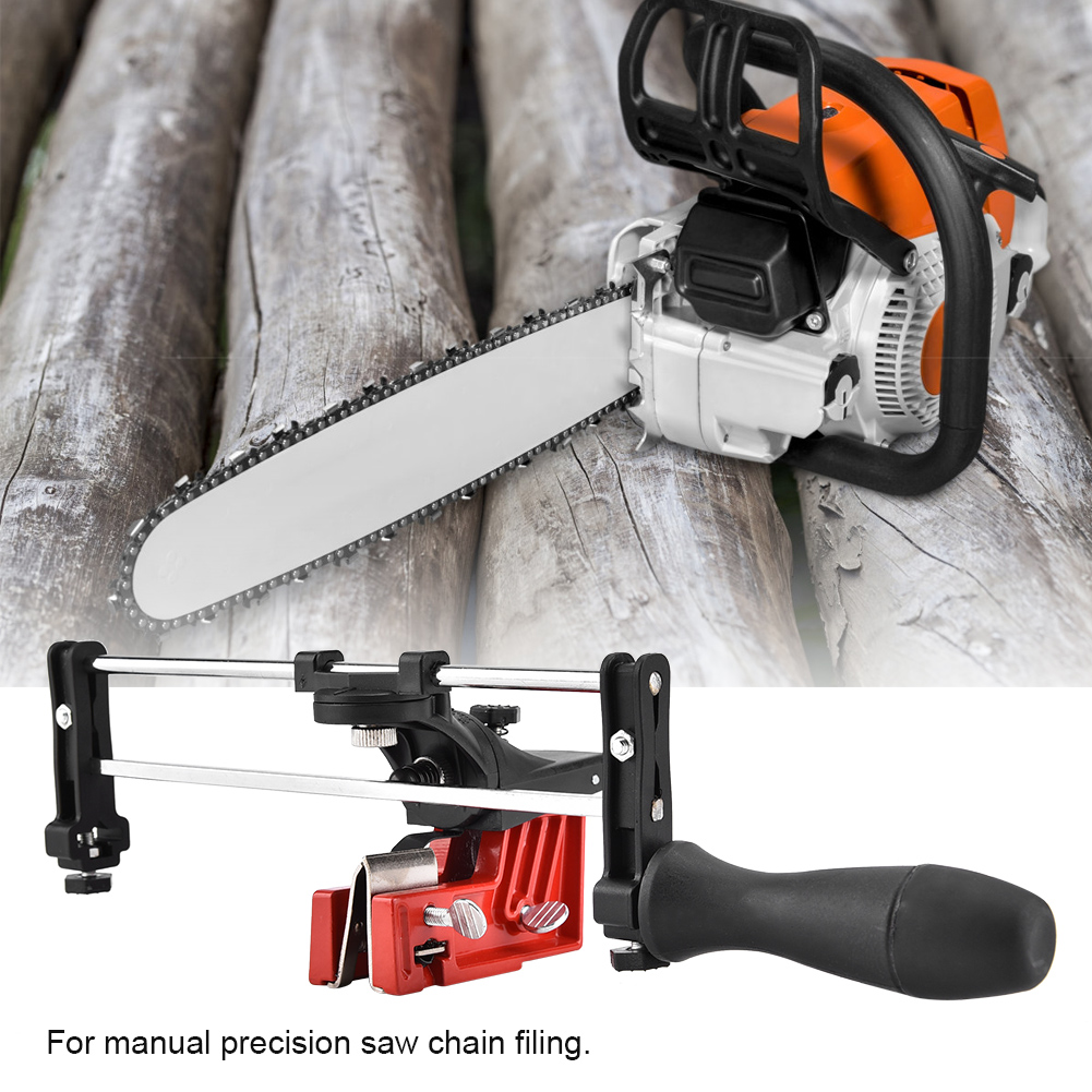 Bar Mounted Chainsaw Chain Sharpener Manual Filing Guide Tool