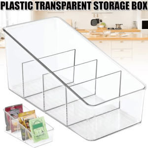 ClearStack 4 Layer Food Storage Organizer 4 Layer Food Storage Container Pantry Organizer Transparent Storage Box