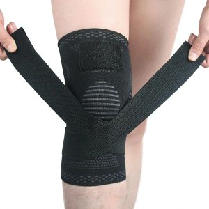 Compression Knee Brace Sleeve with Adjustable Support Strap