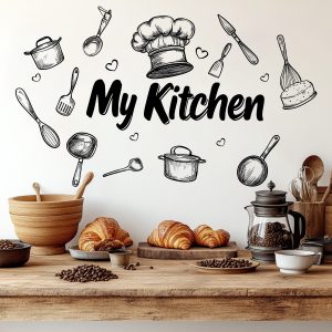 Creative Kitchen Wall Sticker Self Adhesive PVC Waterproof Kitchen Decor Wall Decal