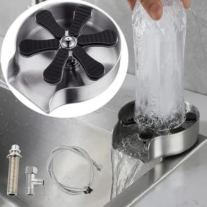 High Pressure Faucet Glass Rinser Cup Washer for Kitchen Sink Cleaning