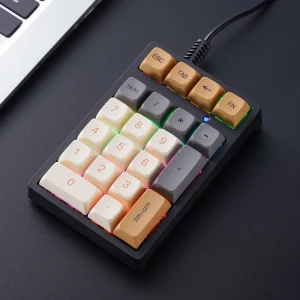 Key Wired Mechanical Numeric Keypad with RGB Lights USB Number Pad for Accounting and Data Entry