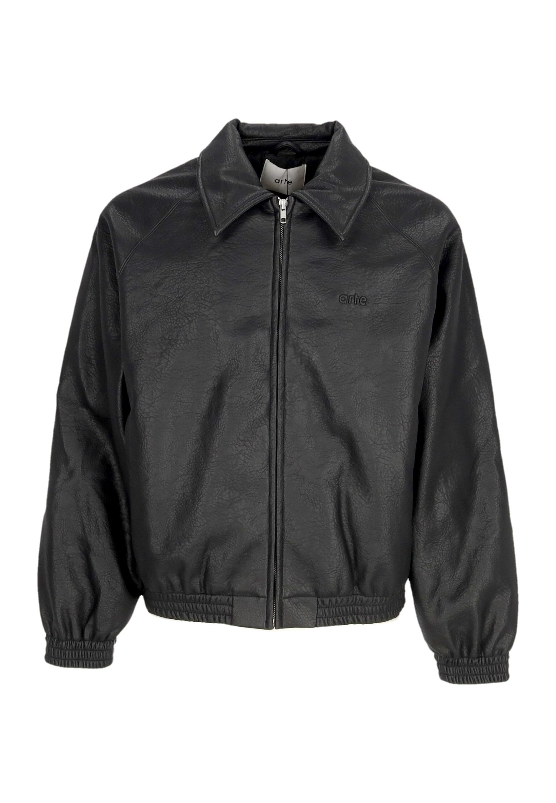 Men's Basic Leather Jacket Black