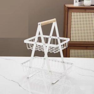 New Portable Iron Kitchen Storage Rack, Multi-layer Snack Storage Shelf, Multifunctional Fruit Basket, Kitchen Organizer