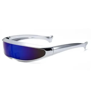 Personalized Steampunk Goggles Futuristic One-piece Mirror Sunglasses for Rave Party