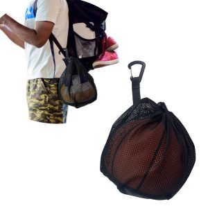 Portable Mesh Ball Backpack Drawstring Sports Equipment Bag