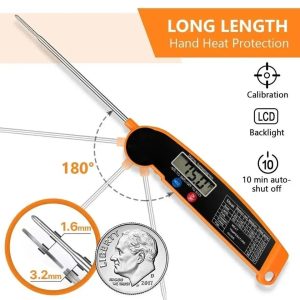 PrecisionPro Instant Read Meat Thermometer with Backlit Display & Waterproof Design