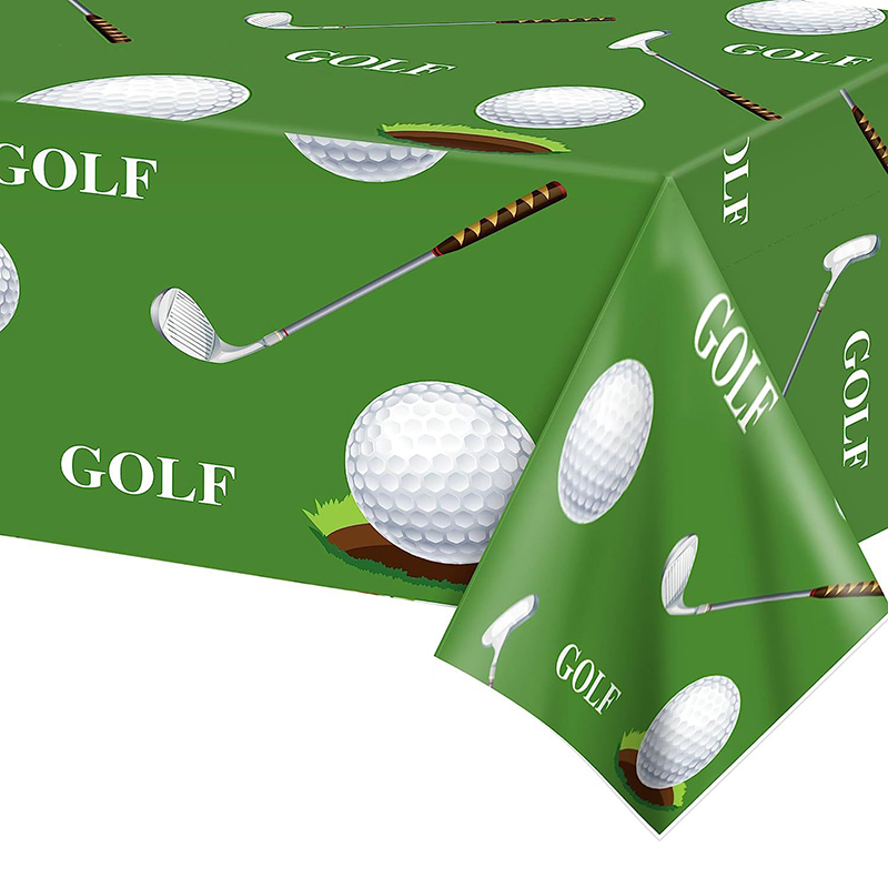 Premium Outdoor Golf Party Tablecloth & Disposable Golf Theme Tableware Set