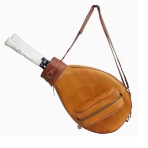 Retro Tennis Racket Bag for Rackets Crossbody Badminton Bag Sports Sling Backpack