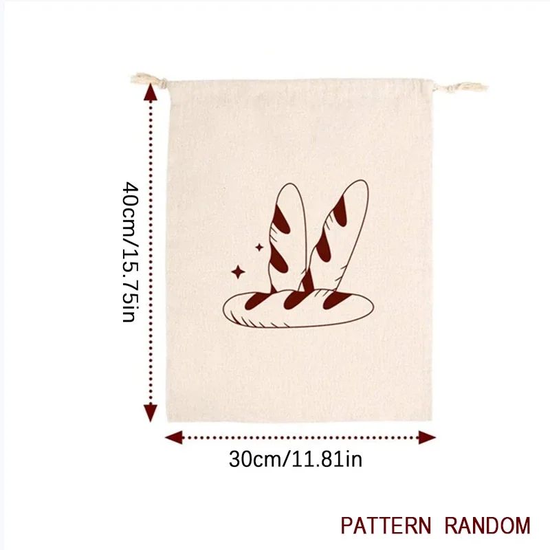 Reusable Linen Bread Bag for Baguettes & Homemade Bread Storage