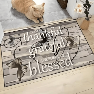 Rustic Wooden Box Trap Doormat - Washable Absorbent Entryway Rug for Home Decor
