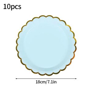 Solid Color Disposable Party Tableware Paper Plates and Cups Set