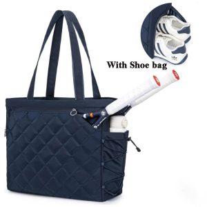 Tennis Racket Bag with Shoe Compartment Waterproof Sports Shoulder Bag for Rackets