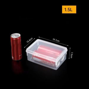 Transparent Rectangular Food Storage Box for Kitchen and Refrigerator Organization