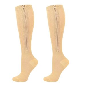 Unisex Open-Toe Compression Socks with Zipper Closure