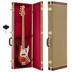 VEVOR Electric Guitar Hard Case, 41.3 Inch, Rectangle Wooden Hard-Shell Protective Carrying Case, with Lock Latch, Padding, Accessory Compartment, Key, for 39 Inch Tele/ST Electric Guitars, Yellow