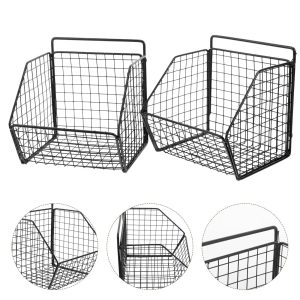 Wall Mounted Vegetable Basket Rack For Kitchen Pantry And Bathroom Storage