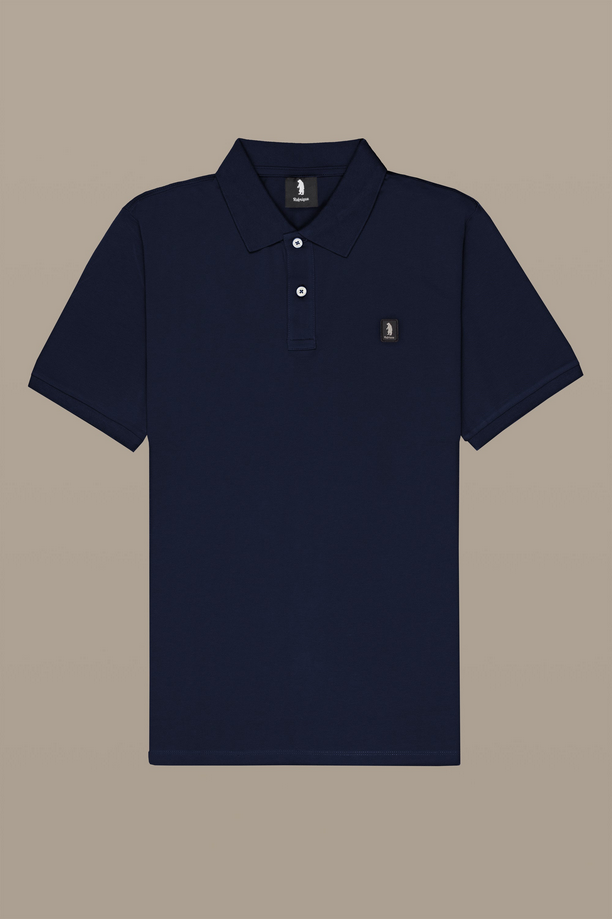 polo with patch man navy blue
