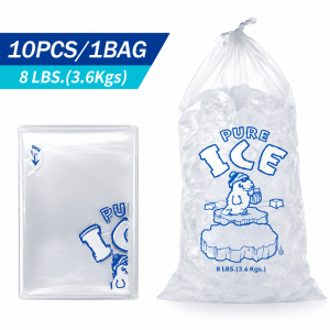 10 Pack Heavy Duty Reusable Ice Bags with Drawstring Portable Freezer Storage Bags