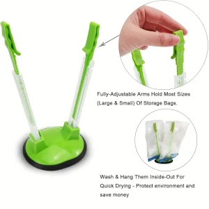 Adjustable Freezer Bag Holder Stand Hands Free Kitchen Storage Rack