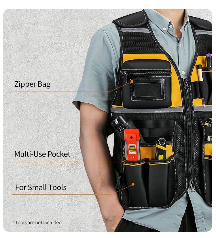 Adjustable Multi Pocket Tool Vest Bag for Handyman Work