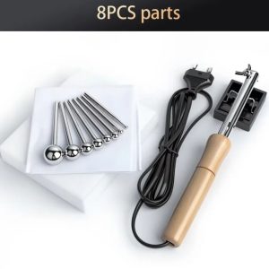Adjustable Temperature Fabric Flower Making Iron Tool Set with Ball Tips