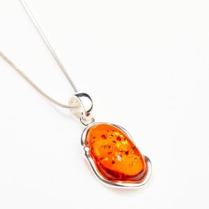 Amber Ripple Pendant Necklace