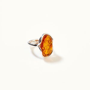 Amber Ripple Ring