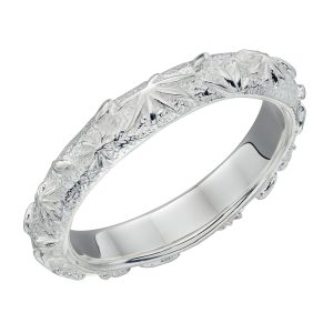 Beginnings Fossil Flower Texture Ring