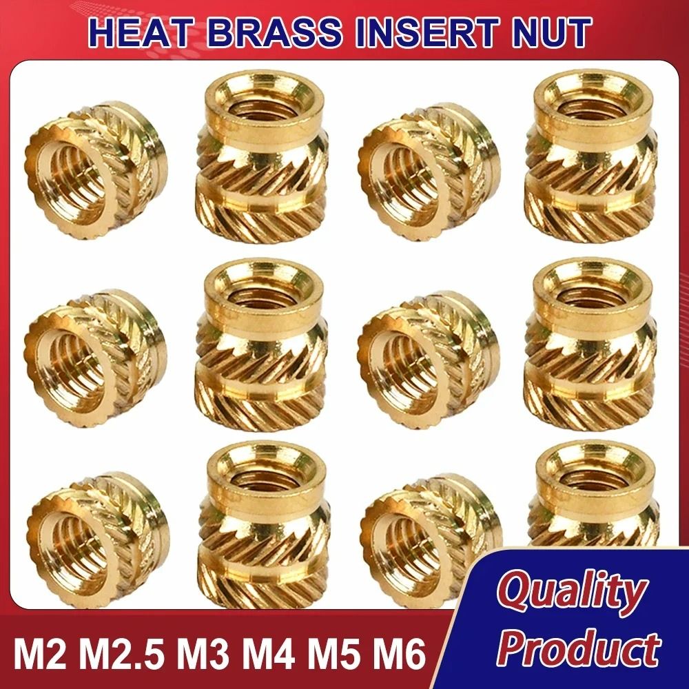 Brass Heat Set Threaded Insert Nuts for 3D Printing and Plastic