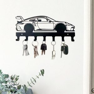 CIFBUY Racing Car Metal Key Holder Wall Mounted Key Rack and Automotive Wall Decor