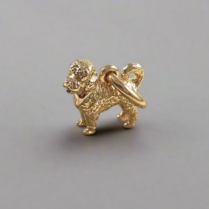 Cavapoo Silver Dog Charm