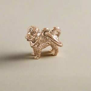 Cavapoo Silver Dog Charm