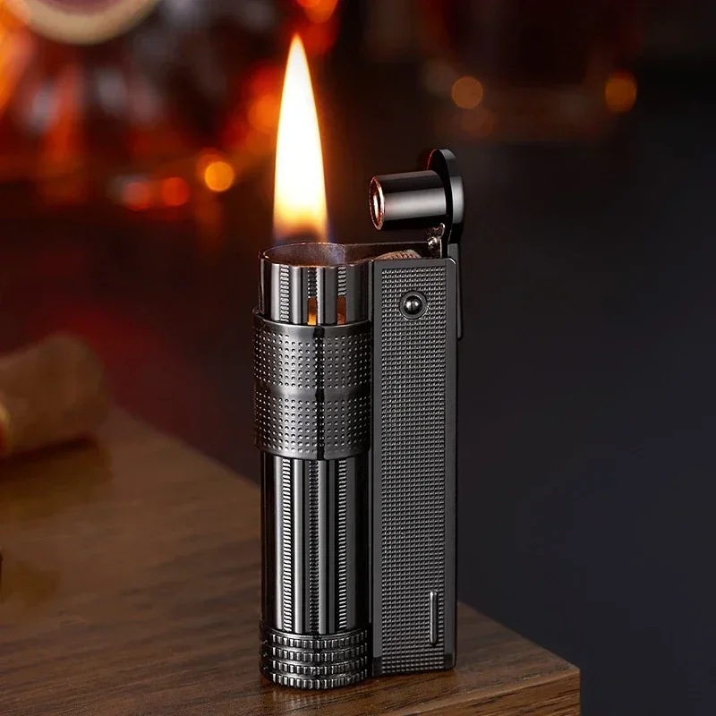 Classic Retro Metal Windproof Flint Lighter for Men
