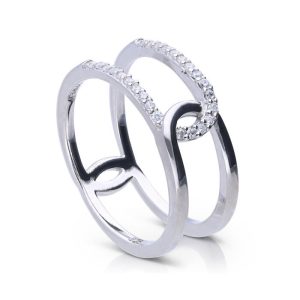 Diamonfire Double Loop Ring