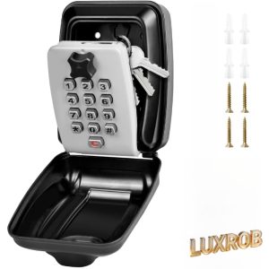 Digit Key Lock Box Waterproof Wall Mount Outdoor Key Safe with Resettable Code