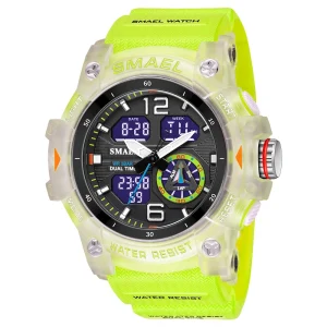 Dual Display Waterproof Sports Watch for Men with LED Backlight and Stopwatch