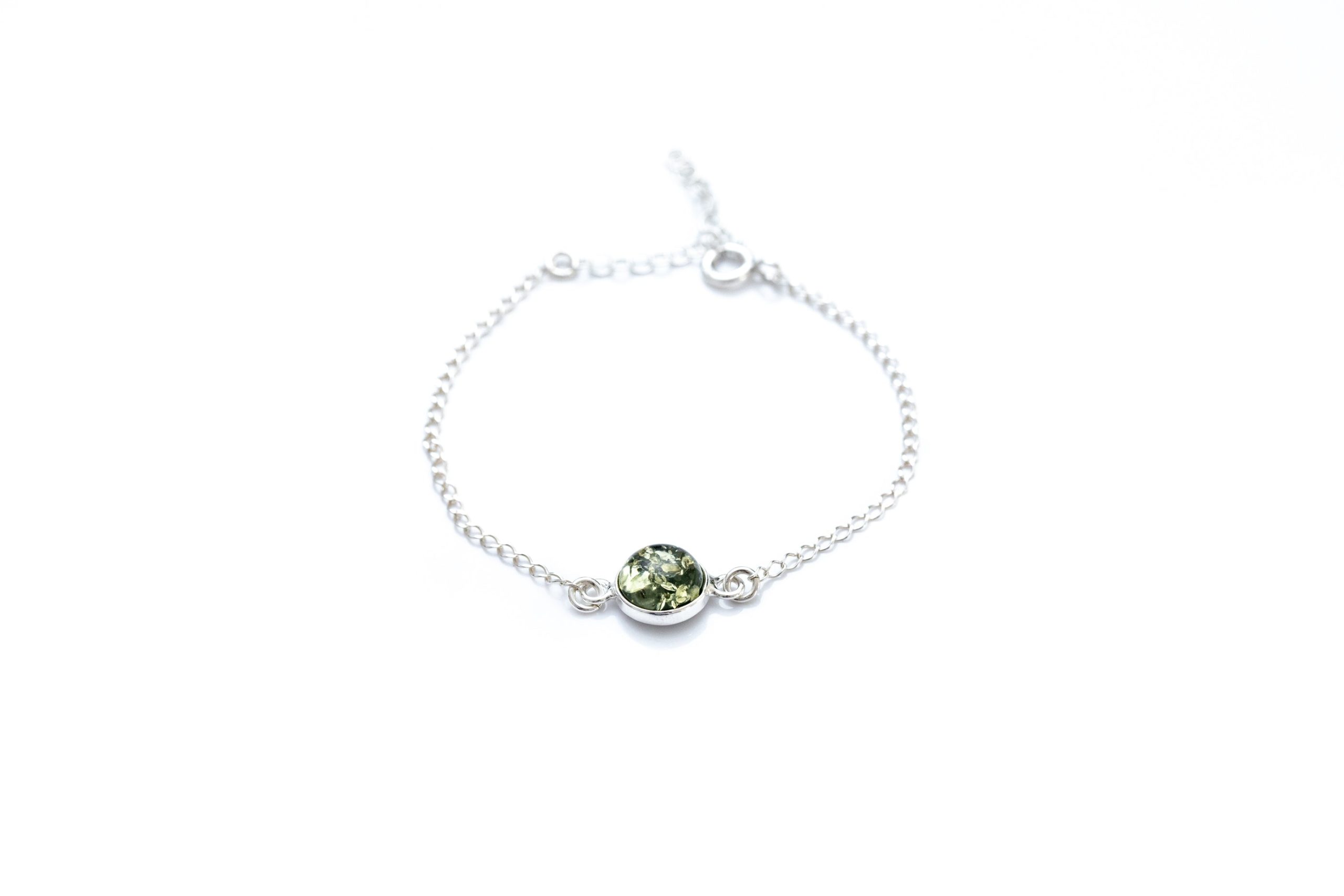 ESSENTIALS Green Amber Link Chain Bracelet