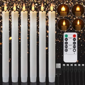 Flameless LED Taper Candles Remote Control Timer Flickering Candlesticks Set